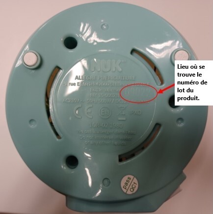 Bottle Warmer Lot Number